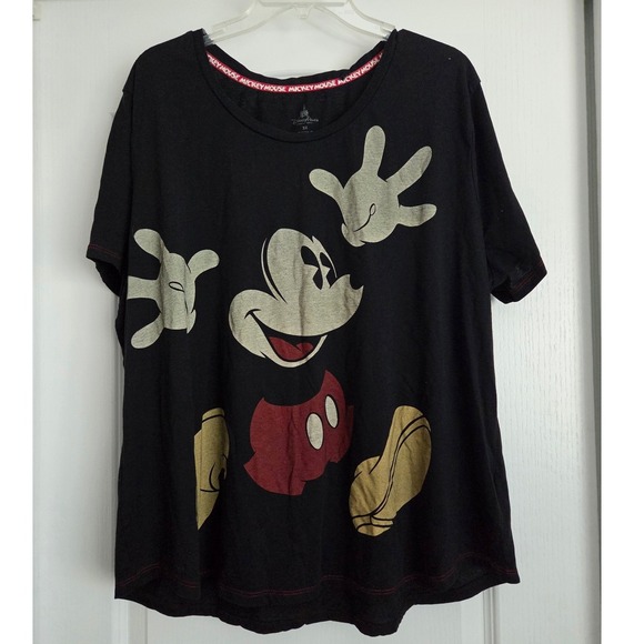 Disney Parks Mickey Mouse Graphic T-Shirt Black Crew Neck Short Sleeve‎ 2X - Picture 1 of 5